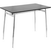 Marcel Counter Dining Table in Chrome & Black Wood